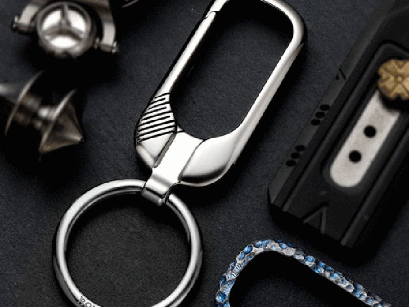 Titanium car keychain